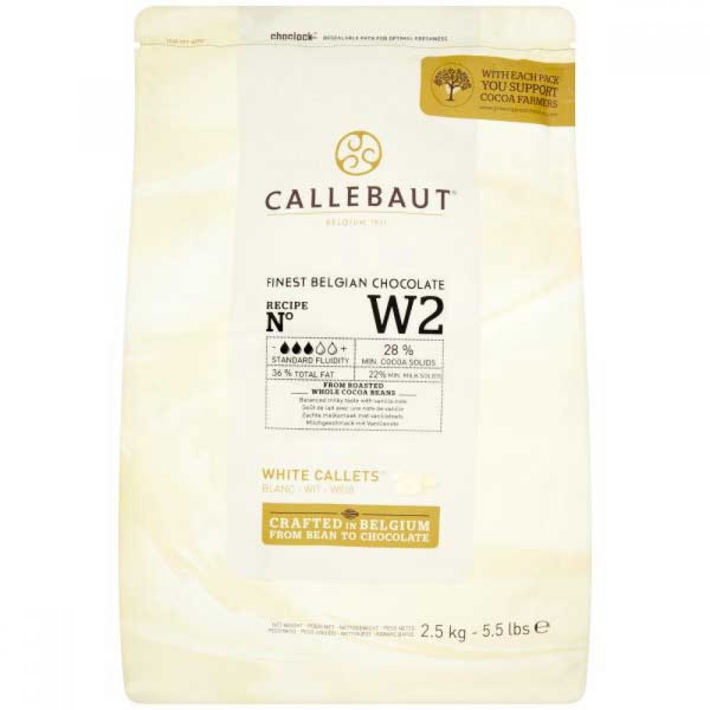 Callebaut 28 Cocoa White Chocolate Drops 2.5kg Candy